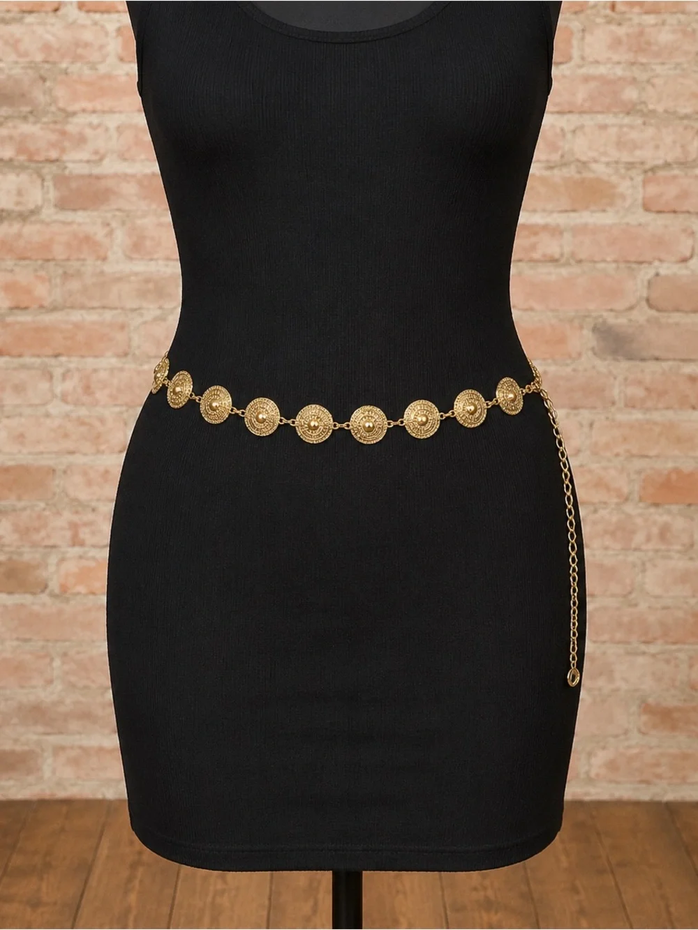 Gold Medallion Chain Belt - Women's Accessory